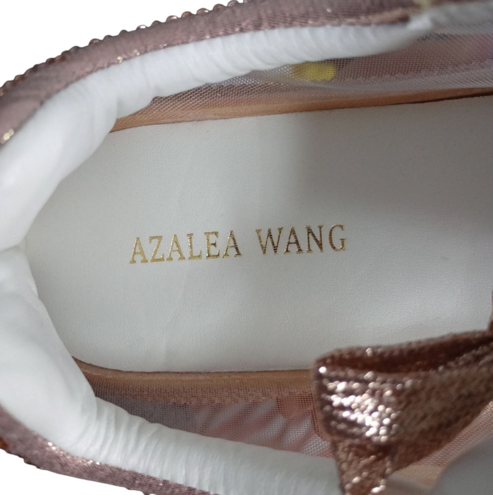 Miz Shimmer and Shine: Rose Gold Mesh Rhinestone Stylish Comfort Sneakers - Picture 5 of 9